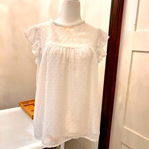 White summer flowy tunic top